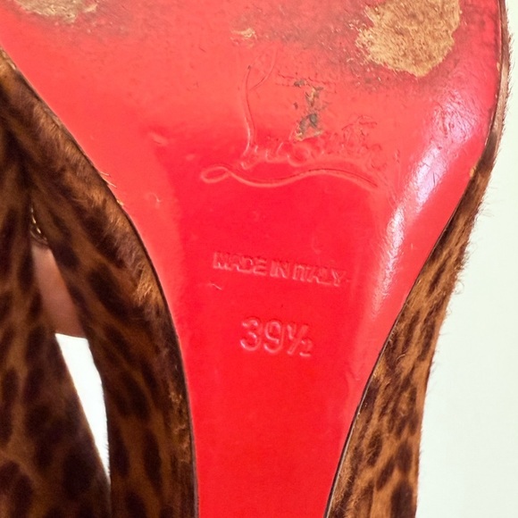 Christian Louboutin Morphing 100 Brown Leopard Calfskin Demi Wedge Heel EU 39.5 - Picture 11 of 11